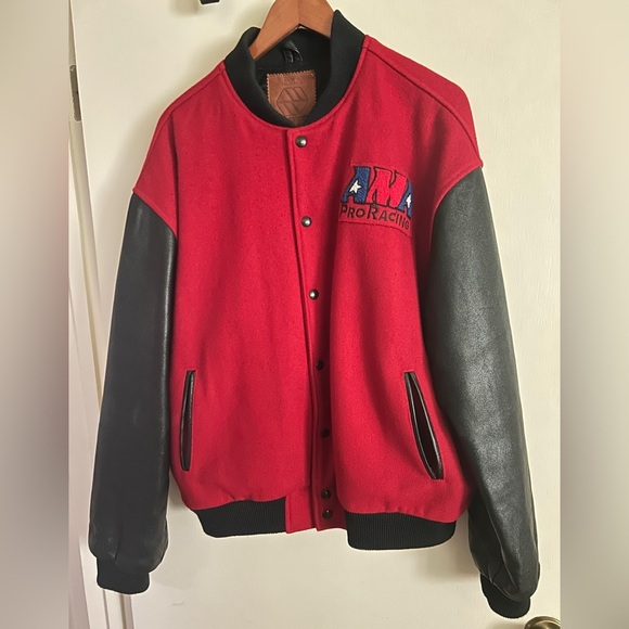Vintage AMA Pro Racing Leather Wool Jacket Sz L Excellent - Picture 5 of 12